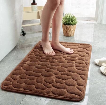 Tapis de bain antidérapant en mousse à mémoire, motif pavé, pour baignoire et douche, marque eprolo, tapis de sol pour salle de bain