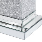 Miroir carré argenté de 11,8 pouces de la marque eprolo, reflet brillant et cadre en métal élégant.