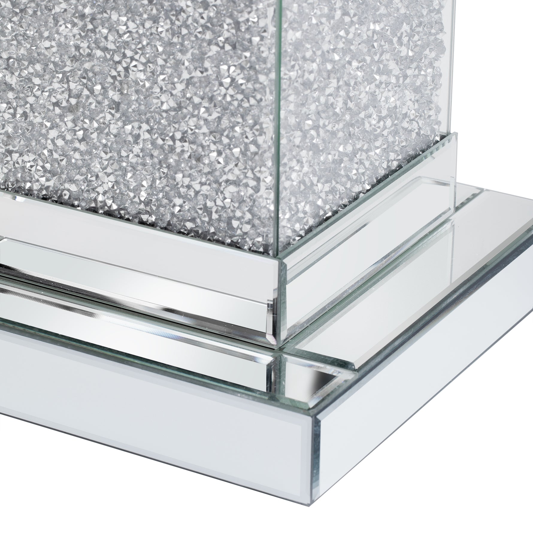 Miroir carré argenté de 11,8 pouces de la marque eprolo, reflet brillant et cadre en métal élégant.
