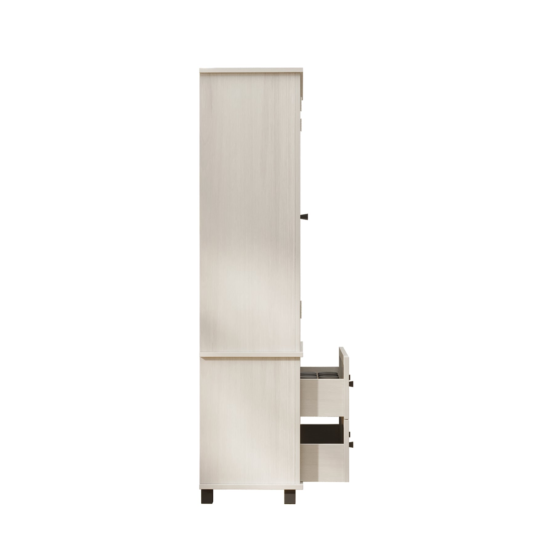 Armoires de cuisine blanche antique eprolo, grande armoire de rangement de 70 pouces avec 2 tiroirs et 3 étagères.