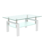 Table basse blanche en verre, moderne, pour salon, mobilier de living, table d'appoint centrale, marque eprolo