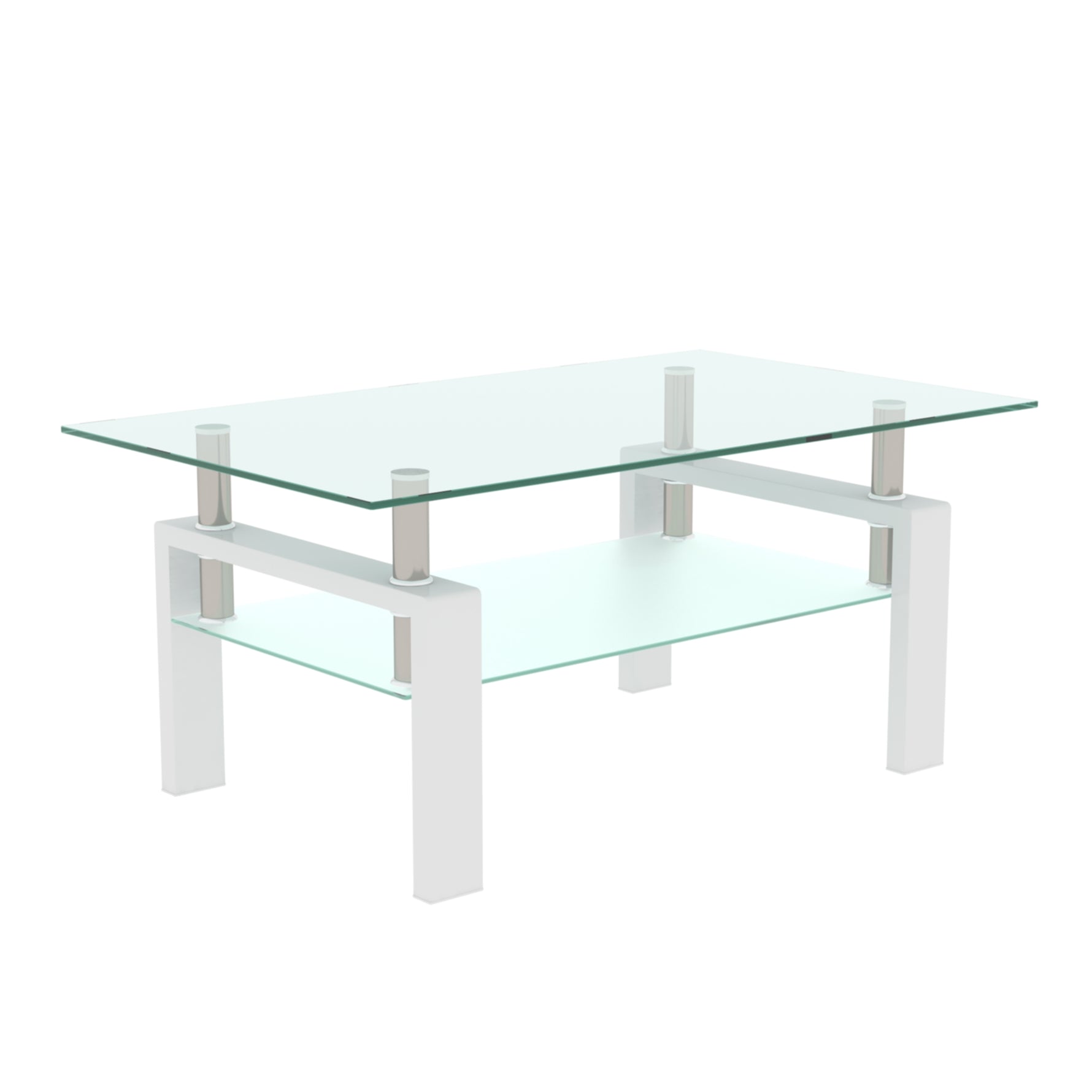 Table basse blanche en verre, moderne, pour salon, mobilier de living, table d'appoint centrale, marque eprolo