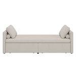 Fauteuil lounge moderne avec coussins, convertible en canapé-lit, par eprolo, visible avec tissu gris et structure élégante.