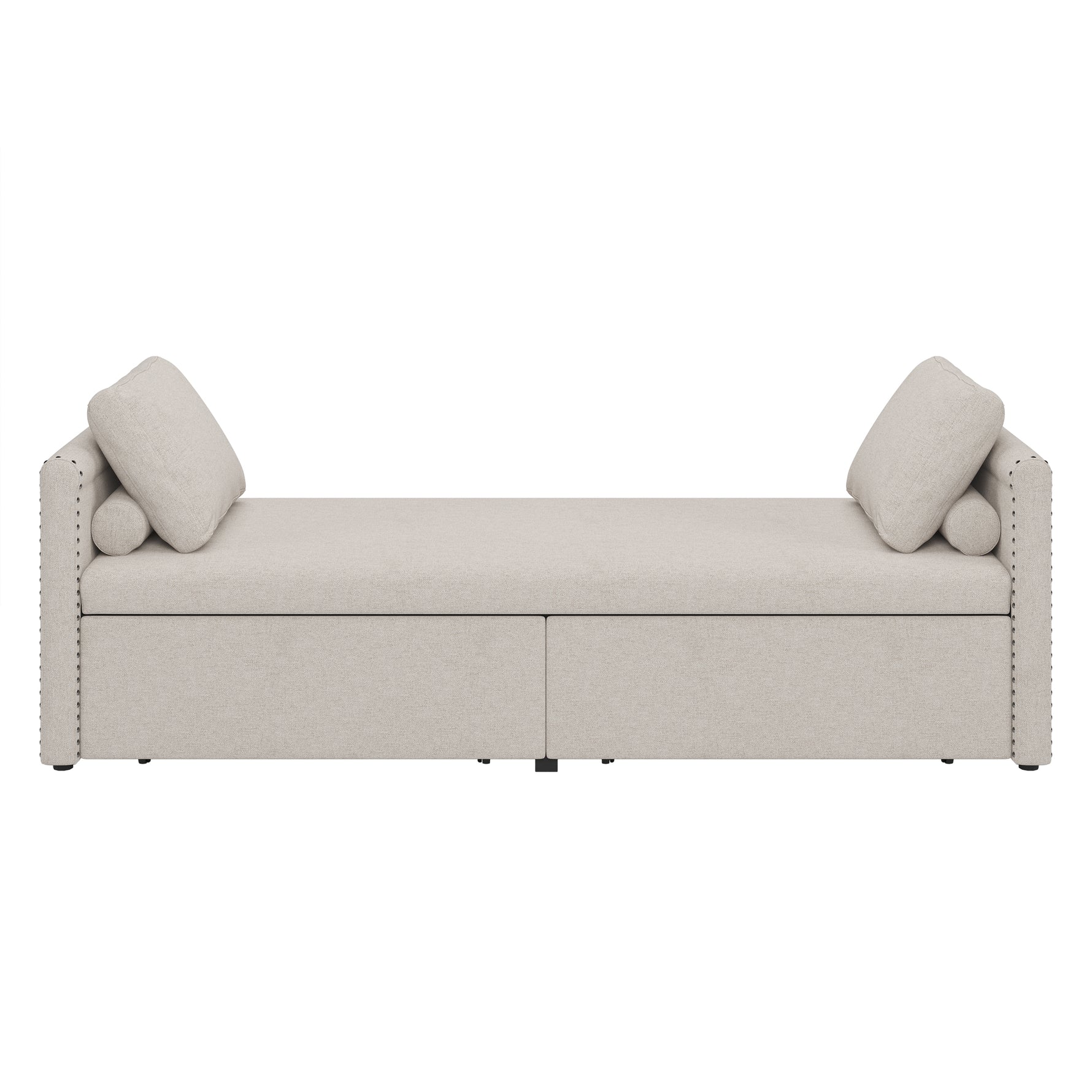Fauteuil lounge moderne avec coussins, convertible en canapé-lit, par eprolo, visible avec tissu gris et structure élégante.
