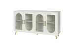 Meuble TV pour écran 65 pouces de la marque eprolo, avec espace de rangement moderne en bois foncé.