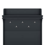 Armoire d'entrée eprolo avec bureau de rangement, 5 crochets, tiroirs et étagère en bois foncé, pour organiser l'entrée.