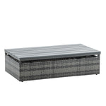 Ensemble de meubles de terrasse en rotin PE d'eprolo avec table basse en contreplaqué, mobilier d'extérieur saisonnier pour patio.
