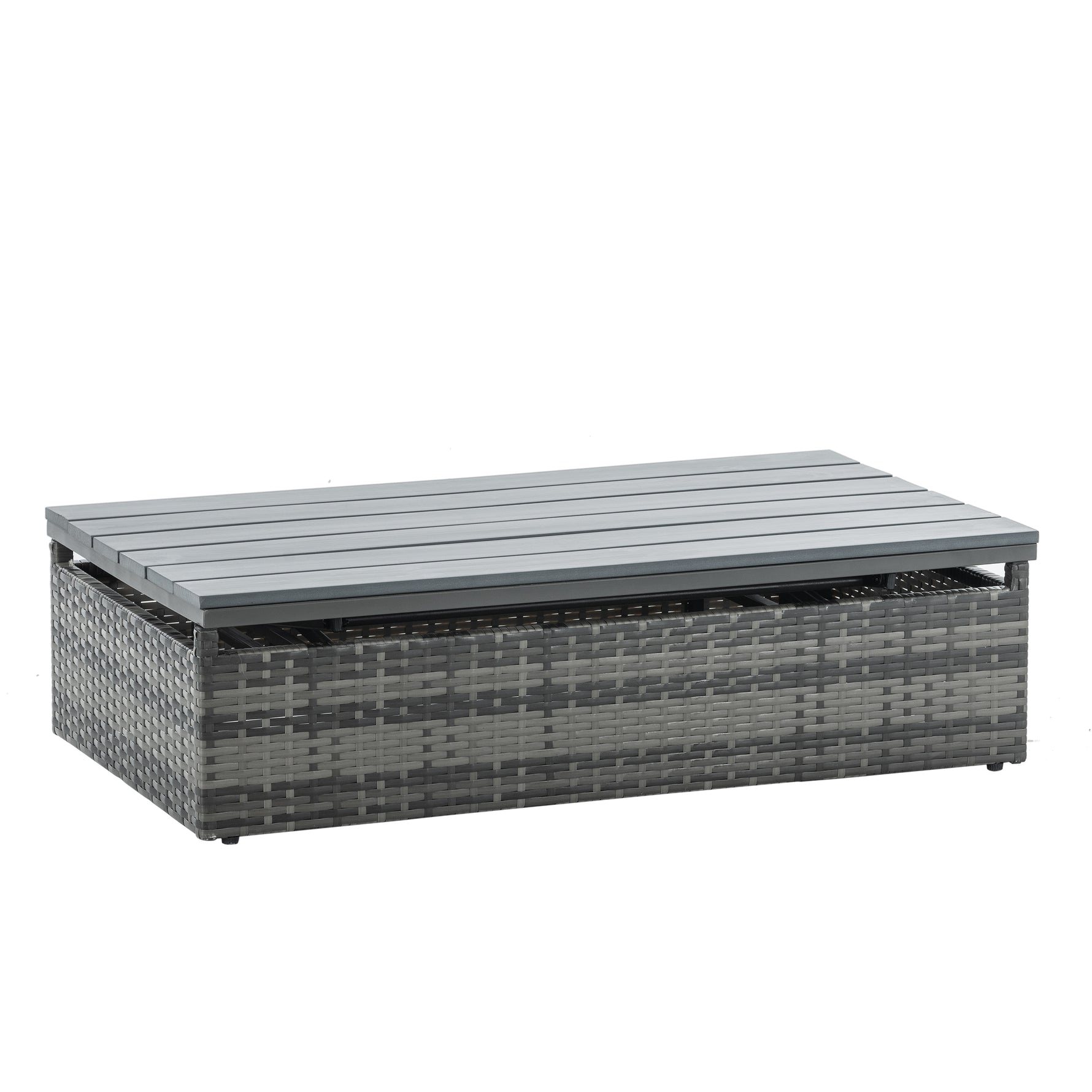 Ensemble de meubles de terrasse en rotin PE d'eprolo avec table basse en contreplaqué, mobilier d'extérieur saisonnier pour patio.