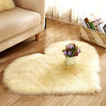 Tapis en laine artificielle cœur d'amour eprolo, tapis moelleux et fluffy pour salon ou chambre avec texture douce et pelucheuse