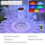 Lampe veilleuse LED créative en forme de vase en cristal, lampe romantique pour chambre, ambiance lumineuse et chargement.