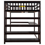 Lit mezzanine pleine taille avec rangements, bureau sous le lit, finition espresso, par eprolo, idéal pour chambre d’enfant ou ado.