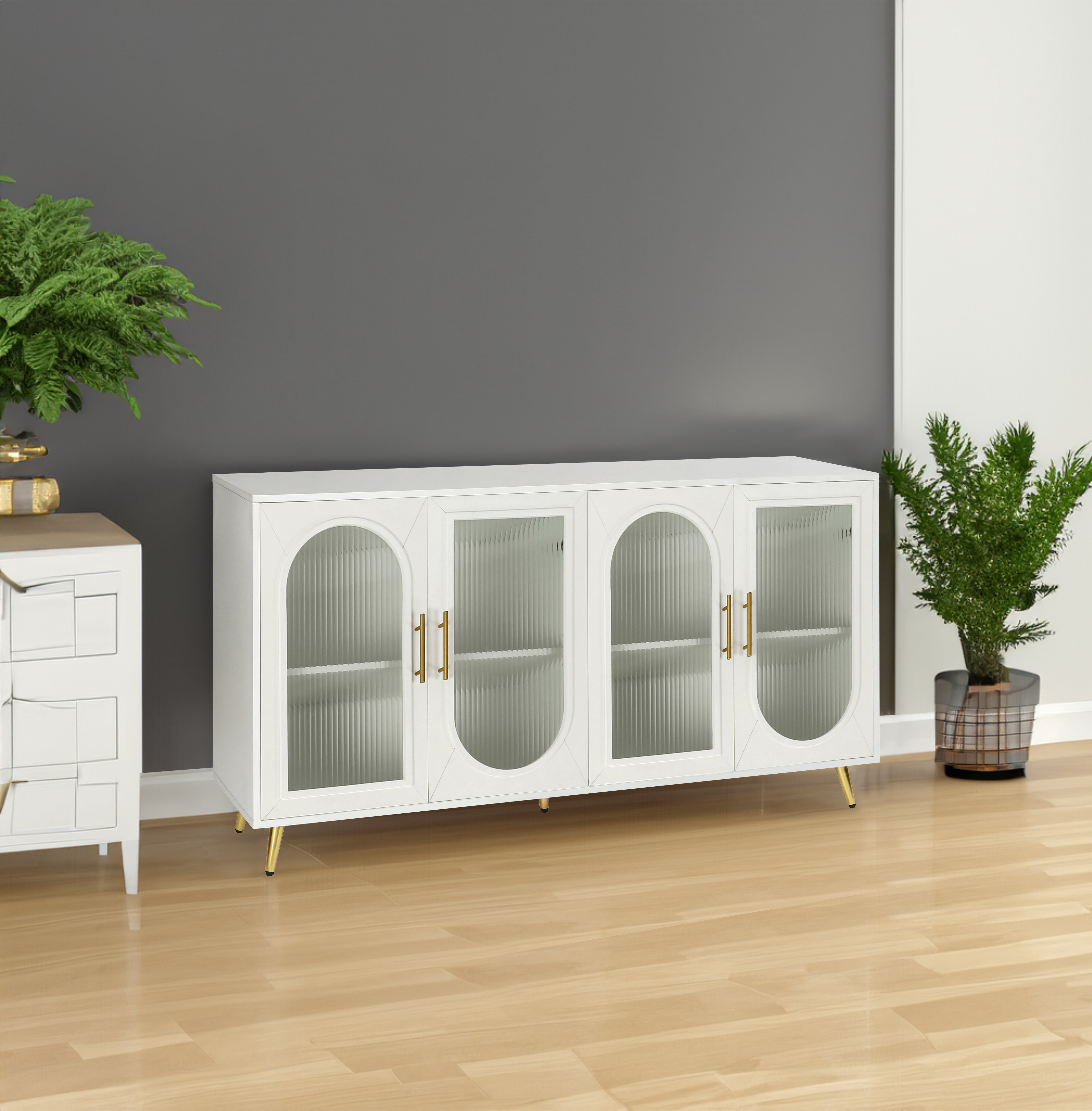 Meuble TV pour téléviseur 65 pouces eprolo, support en bois moderne avec espace pour appareils électroniques.