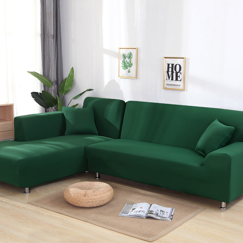 Housse de canapé en tissu de couleur unie, extensible et ajustée, pour sofa, avec coussin, de la marque eprolo.