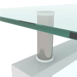 Table basse blanche en verre moderne de la marque eprolo, meuble de salon avec surface claire et design contemporain.