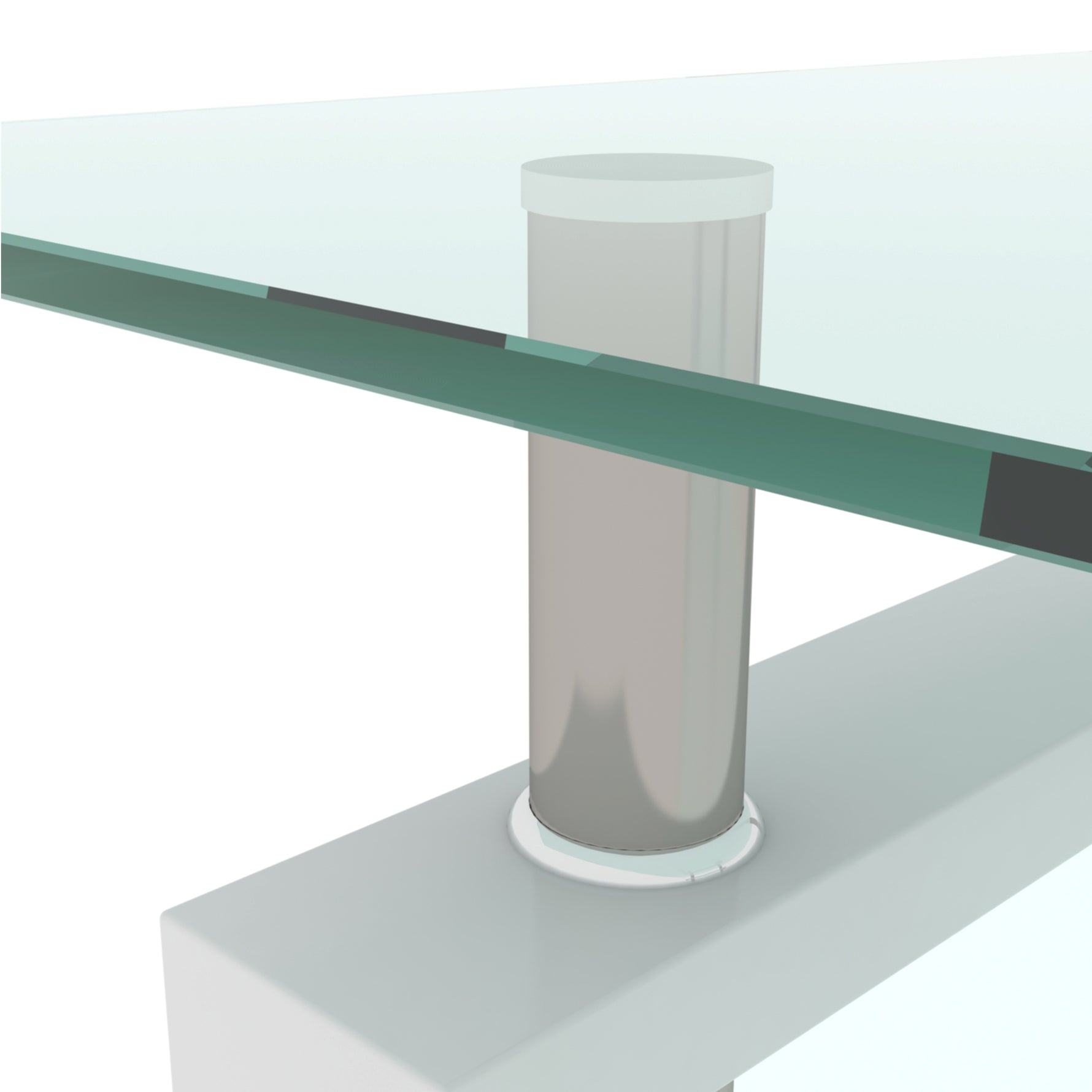 Table basse blanche en verre moderne de la marque eprolo, meuble de salon avec surface claire et design contemporain.