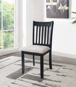 Chaise de salle à manger rembourrée noire, lot de 2, style ferme, confortable, par eprolo, pour cuisine ou salle à manger.