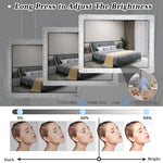 Lampe miroir LED en cristal eprolo avec lumière dimmable, moderne design, éclairage élégant pour salle de bain ou chambre.