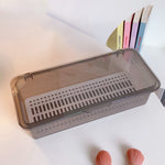 Boîte de rangement pour cosmétiques eprolo, grande capacité, contenant des éponges, pinceaux et couvercle anti-poussière.