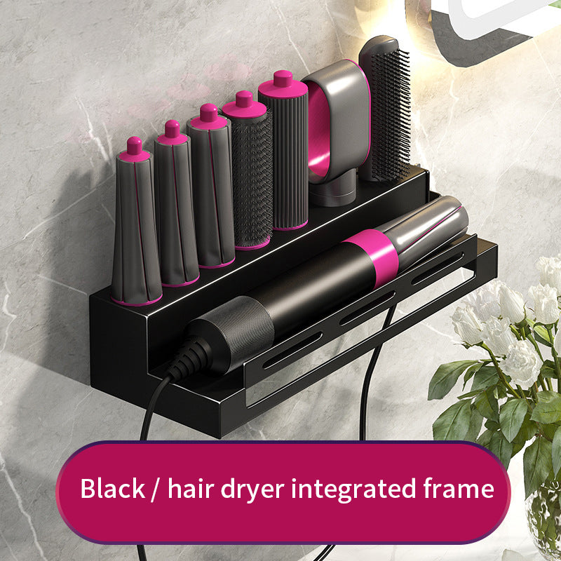 Support mural pour rangement de lisseur à cheveux eprolo, fixation sans perçage pour salle de bain, rangement pratique pour appareils coiffure.