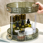Étagère rotative de rangement cosmétique eprolo avec plusieurs niveaux pour organiser produits de beauté et maquillage.