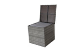 Ensemble de mobilier d'extérieur en rotin gris avec canapé sectional en 4 pièces et coffre de rangement, conçu par eprolo.