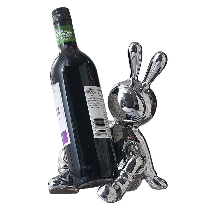 Étagère à vin de luxe pour lapin en bois, décoration de cabinet à vin pour salon ou salle à manger, artisanat eprolo