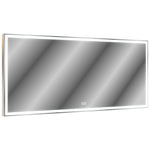 Grand miroir LED de salle de bain eprolo, 72x32 pouces, avec cadre en aluminium, éclairage mural et 3 modes de couleur