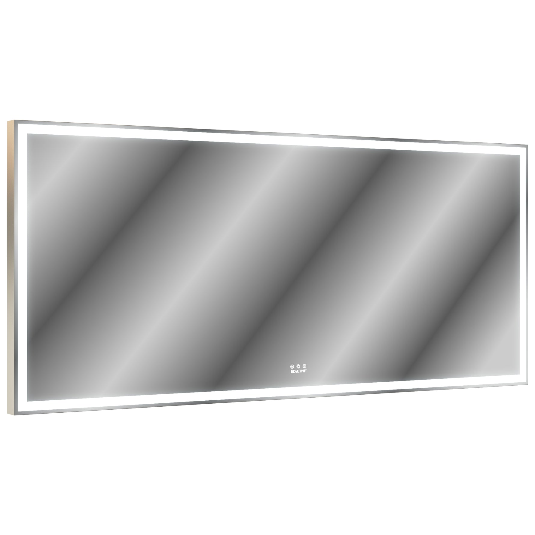 Grand miroir LED de salle de bain eprolo, 72x32 pouces, avec cadre en aluminium, éclairage mural et 3 modes de couleur