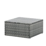 Mobilier de terrasse en rotin PE eprolo, ensemble de 5 meubles avec table basse en contreplaqué, mobilier extérieur saisonnier.