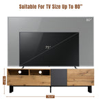 Meuble TV moderne pour téléviseur 80'' avec double espace de rangement, conçu par eprolo, en bois élégante et pratique.