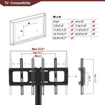 Support TV noir multifonctionnel de 90 cm, réglable en hauteur, pivotant, avec étagères en bois pour écran plat eprolo