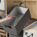 Boîte de rangement en coton Oxford pour vêtements avec cadre en acier, idéale pour la chambre ou l'organisation domestique.
