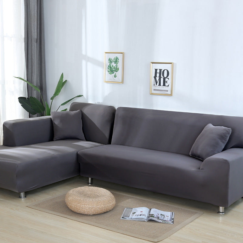 Housse de canapé en tissu de couleur unie, élastique et ajustée, pour canapé et coussins, marque eprolo.