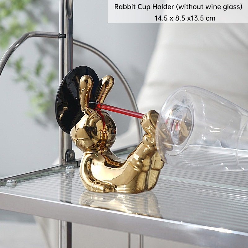 Rangement à vin de luxe en forme de lapin, décoration de cabinet à vin en bois pour salon ou salle à manger, artisanat eprolo