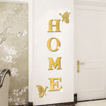 Autocollant mural en acrylique avec deux papillons et la lettre HOME, décoration pour salon ou entrée, épaisseur 1 mm, marque eprolo