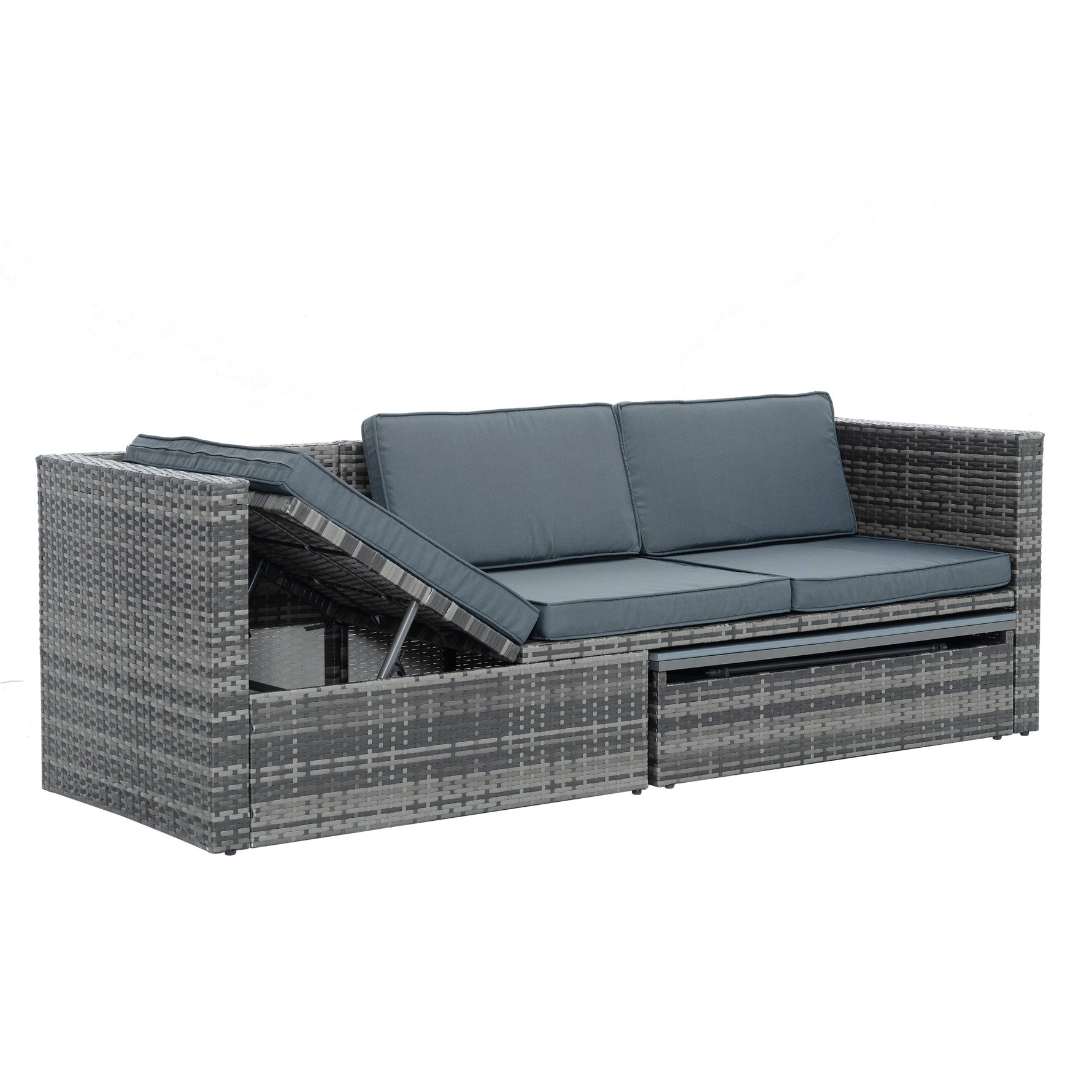 Ensemble de meubles de terrasse en rotin PE pour extérieur, incluant table basse en contreplaqué, par eprolo.
