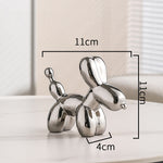Mini chien ballon en électroplacage Nordic Light Luxury par eprolo, décoration de bureau ou salon, petite sculpture de table.