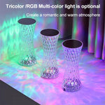 Lampe de table LED créative en forme de vase cristal pour chambre, ambiance romantique avec lumière douce et design élégant.