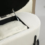 Chaise ottomane de rangement COOLMOR eprolo avec coussin doux beige et charnière de sécurité, pratique et confortable.