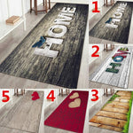 Tapis en bois imprimé "Home" de WUJIE, décor de sol lavable pour salon, chambre ou cuisine, tapis d'accueil élégant.