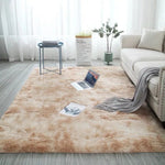 Tapis gris en plush doux avec motif tie-dye, antidérapant, absorbant, pour salon ou chambre, de la marque eprolo.
