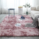 Tapis gris en peluche avec effet tie-dye, antidérapant et absorbant, idéal pour salon ou chambre, marque eprolo.