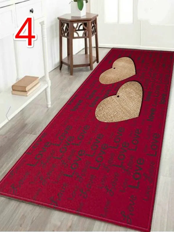 Tapis en bois imprimé "Home" de la marque eprolo, tapis de salon lavable avec motif chaleureux pour chambre ou cuisine.