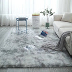 Tapis gris en peluche teint en dégradé, antidérapant, absorbant pour salon ou chambre, marque eprolo, tapis doux et confortable
