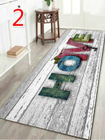 Tapis en bois imprimé "Home" de WUJIE, décor de salon ou chambre, en tissu lavable, avec motif naturel pour l'entrée.