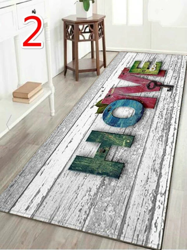 Tapis en bois imprimé "Home" de la marque eprolo, tapis de salon lavable avec motif chaleureux, idéal pour chambre ou cuisine