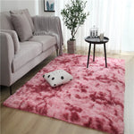 Tapis gris en velours doux avec motif tie-dye, antidérapant, absorbant, pour salon ou chambre, marque eprolo.