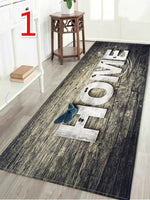 Tapis en bois imprimé "Home" de style fashion WUJIE, lavable, pour salon ou chambre, décoration intérieure et entrée.