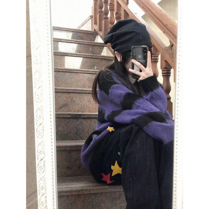 Star Stripes Sweater Sweater Autumn And Winter Thickened