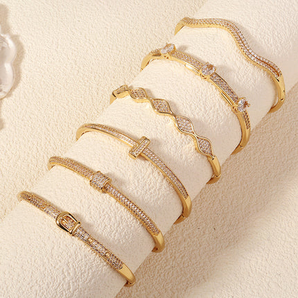 Women's Non-fading Bracelet Copper Inlaid Zirconium Buckle Bracelet